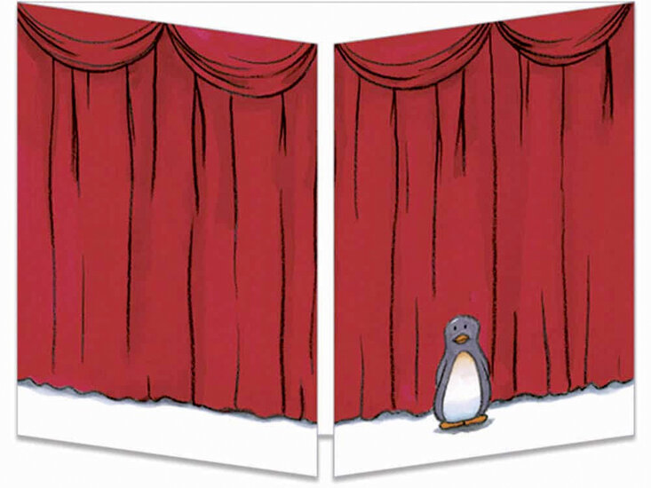 CT076 Cache-Cache uitklapbare kaart -  pinguin - happy birthday