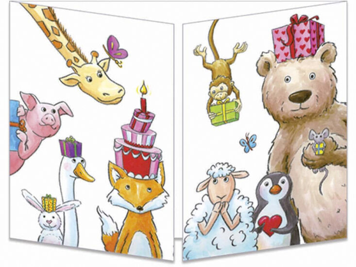 CT295 Cache-Cache uitklapbare kaart - cadeautjes - happy birthday