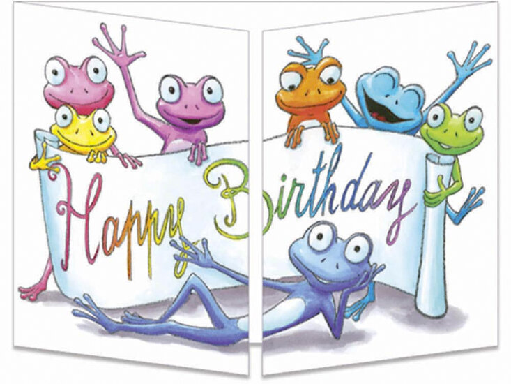 CT327 Cache-Cache uitklapbare kaart - taart - happy birthday