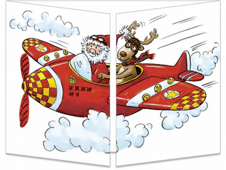 kerst CT129 Cache-Cache uitklapbare kaart - vliegtuig