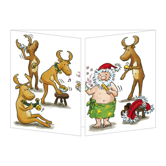 kerst CT130 Cache-Cache uitklapbare kaart - rendieren en kerstman
