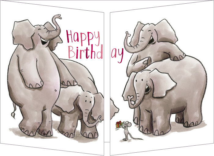 CT352 Cache-Cache uitklapbare kaart - happy birthday - cadeau