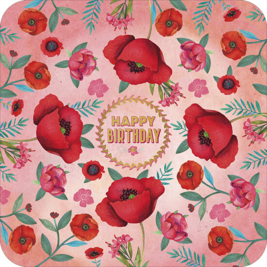 BAR181 Mila kaart - Happy birthday - bloemen