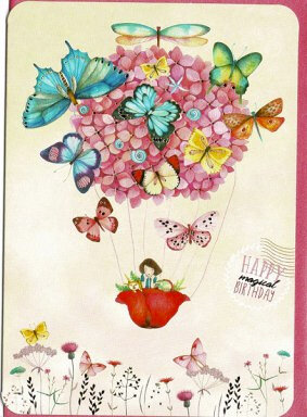DO029 - wenskaart Mila &quot;Butterflies&quot; - happy birthday