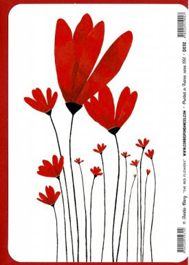 DO032 - wenskaart Blanz &quot;The Red Flowers&quot; - merci