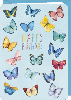 DO105 - wenskaart Mila &quot;Papillons&quot; - happy birthday