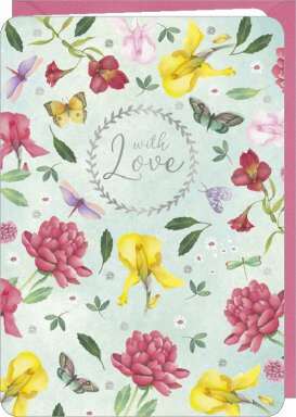 DO106 - wenskaart Mila &quot;Flowers&quot; - with love