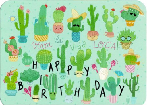 CA265 Audrey Bussi kaart &quot;Cactus&quot; - happy birthday