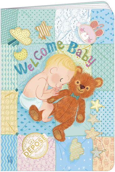 KOR29 Schrift van A. Bussi &amp; Rochelain - welcome baby (10,5 x 15 cm)