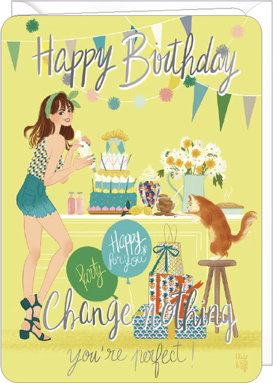 DO125 - wenskaart Audrey Bussi en Elisa Rochetain - happy birthday you&#039;re perfect