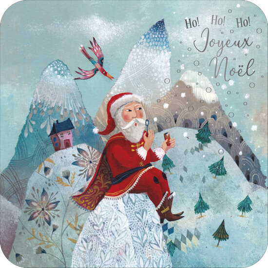 kBA617 Izou kerstkaart -  Ho Ho Ho Joyeux No&euml;l