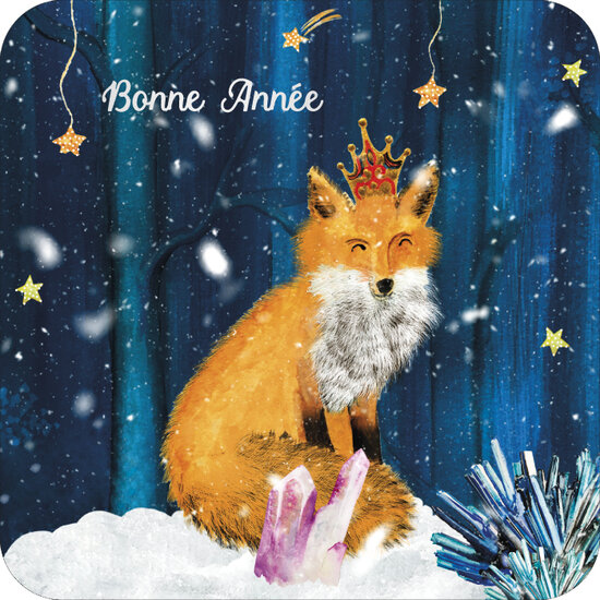 kBA636  Le Poussin Rose des Bois kerstkaart - Bonne Ann&eacute;e - vos