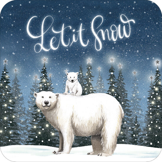 kBA638  Rosie Hilyer kerstkaart - Let it snow
