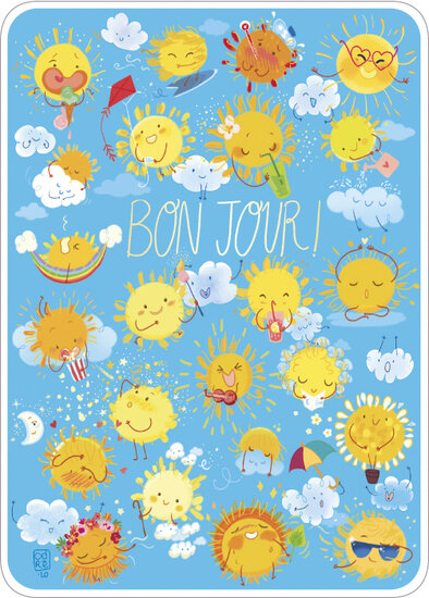 C086 Audrey Bussi ansichtkaart - bon jour! - zon