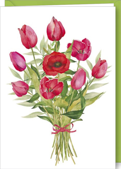 D025 - wenskaart MMM - bos bloemen