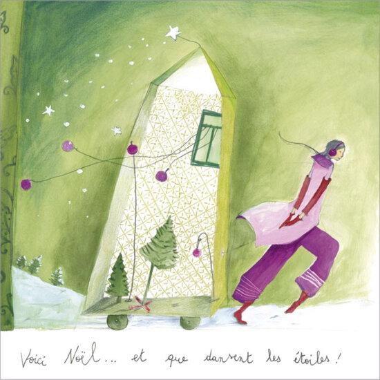 xBS209 Anne-Sophie Rutsaert kerstkaart - voice no&euml;l et que dansent les &eacute;toiles