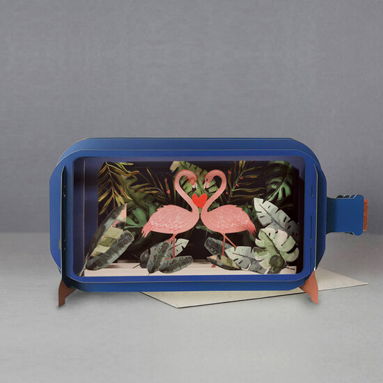 MIB126 Message in a Bottle kaart - flamingo&#039;s