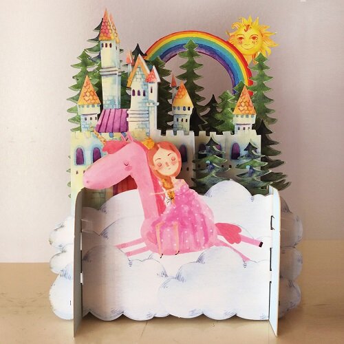 AJD-KID010 Kids pop-up kaart - prinses