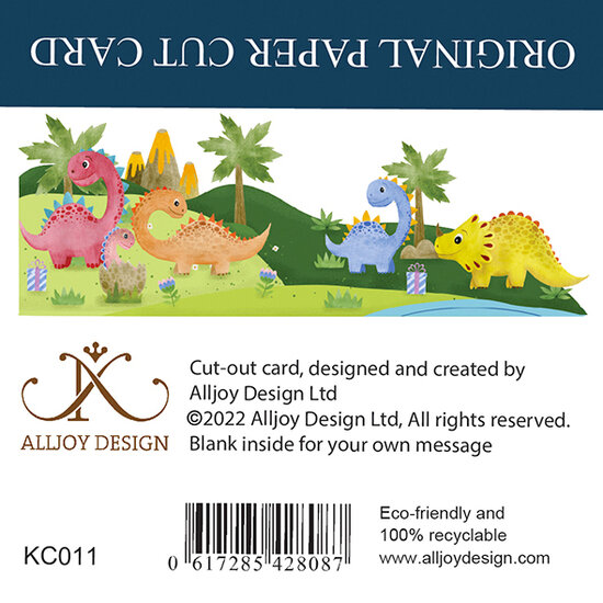 KC011 lasergesneden kaart - have a rawsome birthday - dino&#039;s
