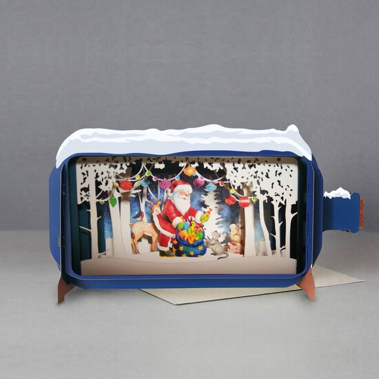 XMIB036 Message in a Bottle kerstkaart - kerstman