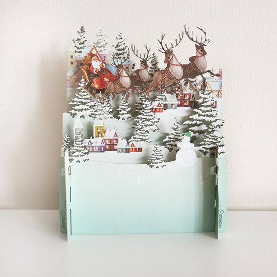 xpop002 pop-up kerstkaart - kerstman