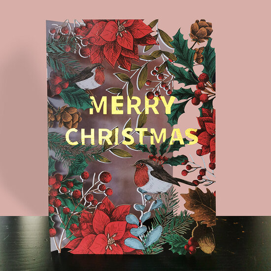cms035 lasergesneden kerstkaart - merry christmas