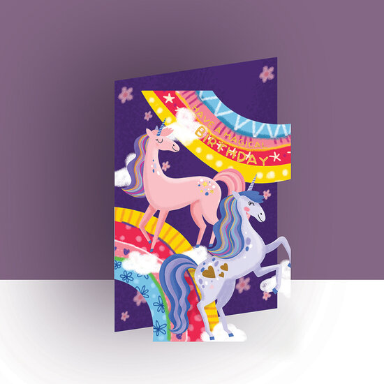 KC034 laser gesneden kaart - have a magical birthday - eenhoorn