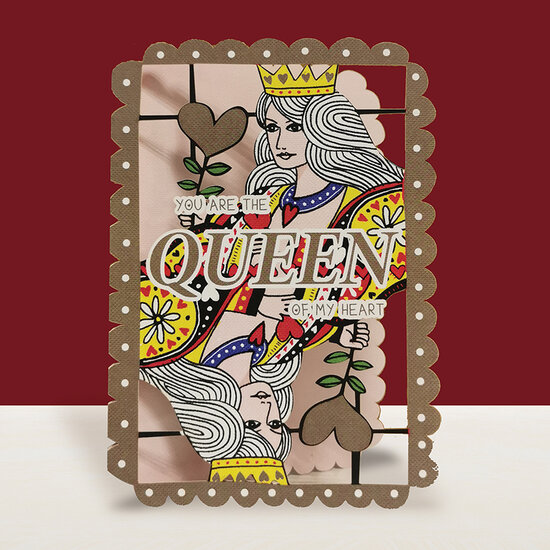 AL141 Laser uitgesneden wenskaart - you are the queen of my heart