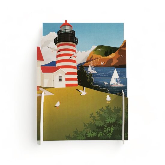 MN070 Miniature pop-up kaart - vuurtoren