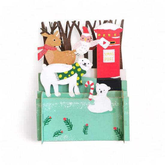 xpop040 pop-up kerstkaart - xmas post