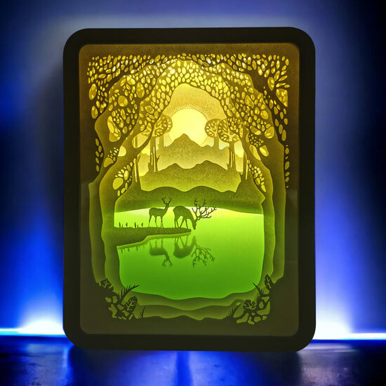 LLL002 lightbox - herten aan meer