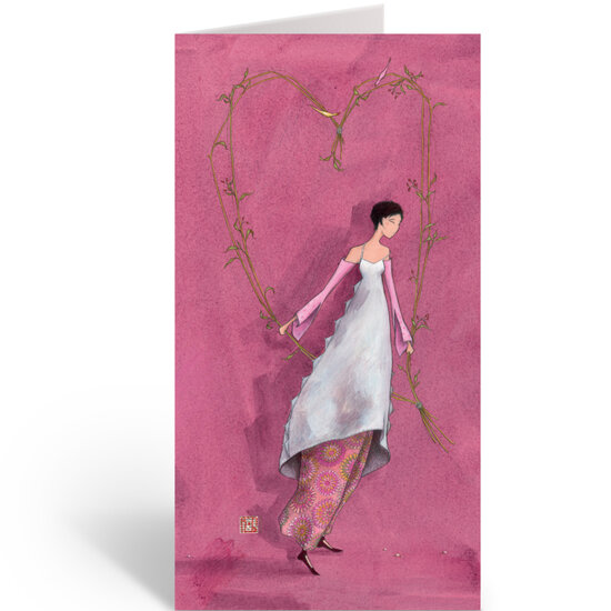 QB18356 wenskaart ga&euml;lle boissonnard - hart roze