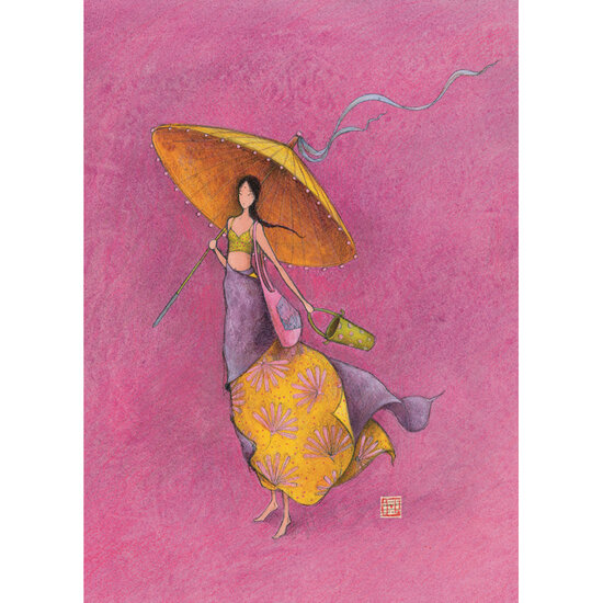 sQB19125 Schrift Ga&euml;lle Boissonnard - parasol  (15 x 21 cm)