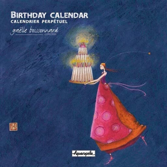 CAL20383 verjaardagskalender Ga&euml;lle Boissonnard - taart (21 x 21 cm)