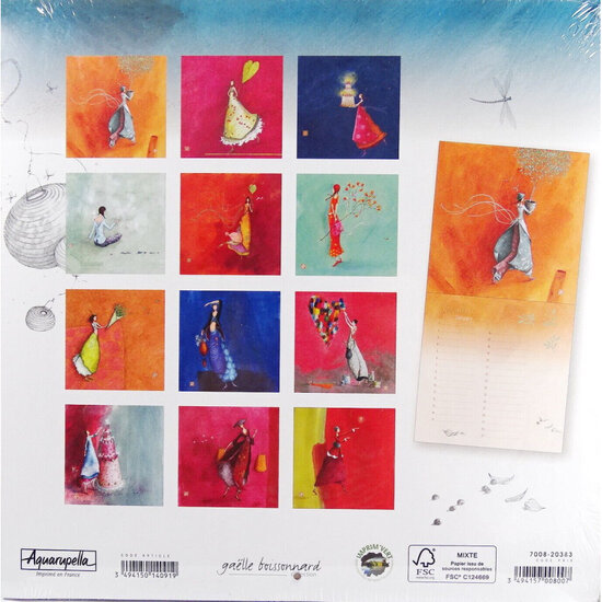 CAL20383 verjaardagskalender Ga&euml;lle Boissonnard - taart (21 x 21 cm)