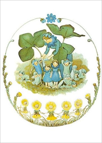 16009 ansichtkaart Elsa Beskow - kinderen