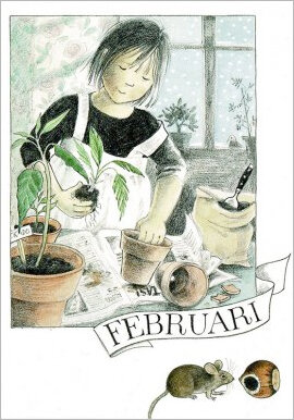 16203 ansichtkaart maanden Lena Anderson - februari