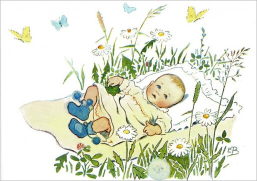 16441 ansichtkaart Elsa Beskow - baby