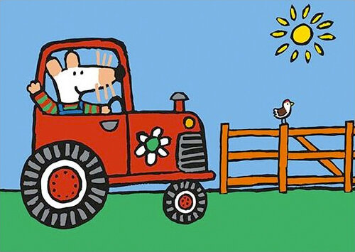 16494 ansichtkaart muis - tractor