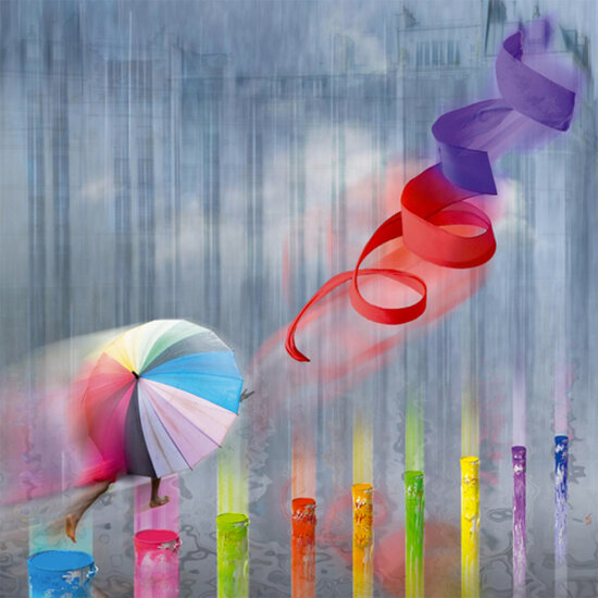 IGP8898 Ma&iuml;lo kaart - paraplu gekleurd