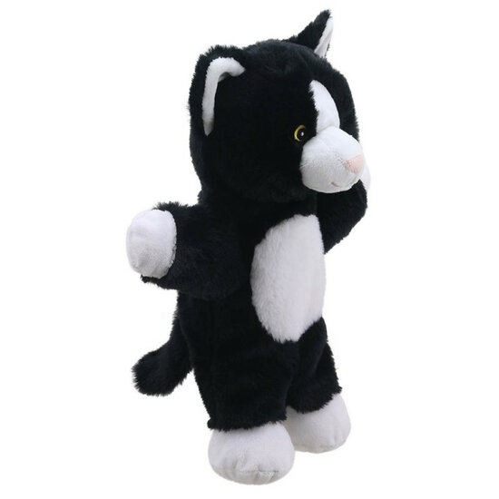 PC006202 Eco Walking Puppet Cat (black and white) Kat (zwart - wit) - handpop