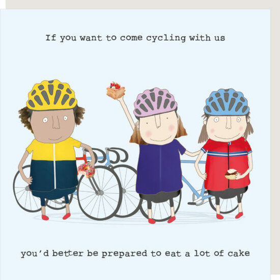 GF350 &ndash; rosiemadeathing wenskaart Gin &amp; Frolics - cycling cake girl