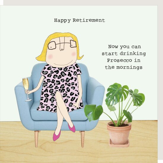 GF246 &ndash; rosiemadeathing wenskaart Gin &amp; Frolics - prosecco mornings - pensioen