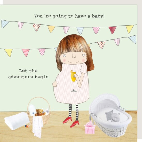 GF215 &ndash; rosiemadeathing wenskaart Gin &amp; Frolics - baby adventure