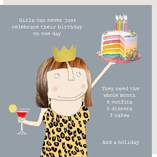 GF190 &ndash; rosiemadeathing wenskaart Gin &amp; Frolics - girls bday