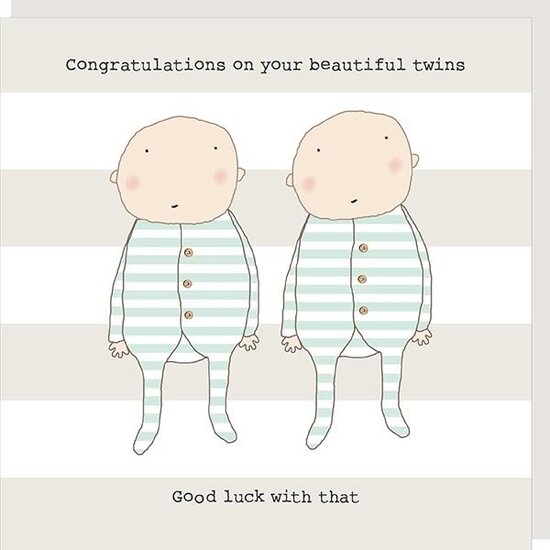 GF141 &ndash; rosiemadeathing wenskaart Gin &amp; Frolics - twins luck