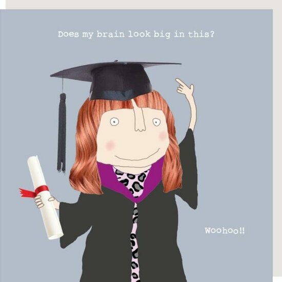 AC007 &ndash; rosiemadeathing wenskaart examen - big brain girl