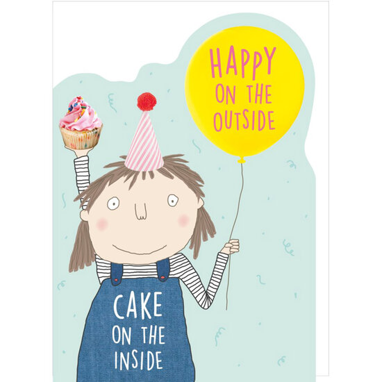 CC004 &ndash; rosiemadeathing wenskaart Cheeky Chops - happy cake girl