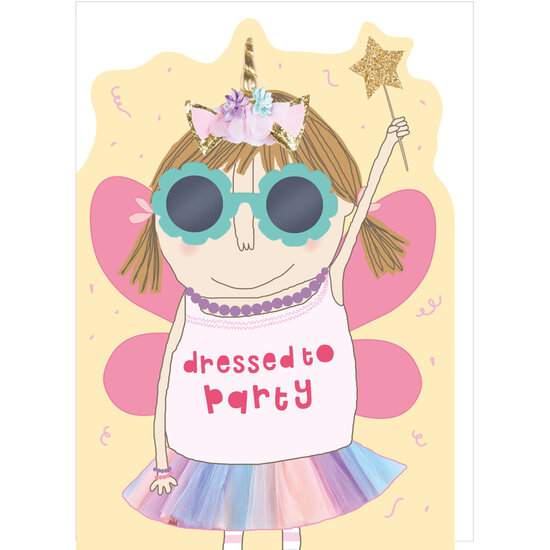 CC006 &ndash; rosiemadeathing wenskaart Cheeky Chops - party dress
