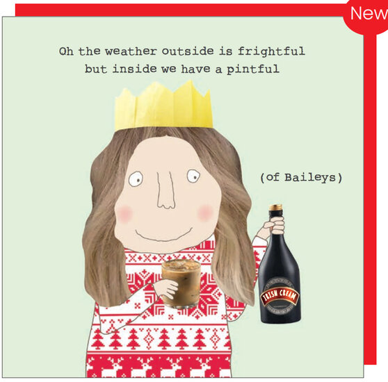 xGF095 &ndash; rosiemadeathing kerstkaart Gin &amp; Frolics - pintful